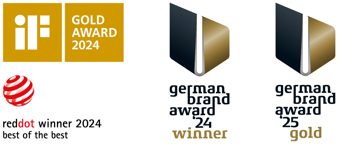Awards für FOR: if Gold Award 2024, reddot winner 2024 best of the best, german brand award '24 winner, german brand award '25 gold