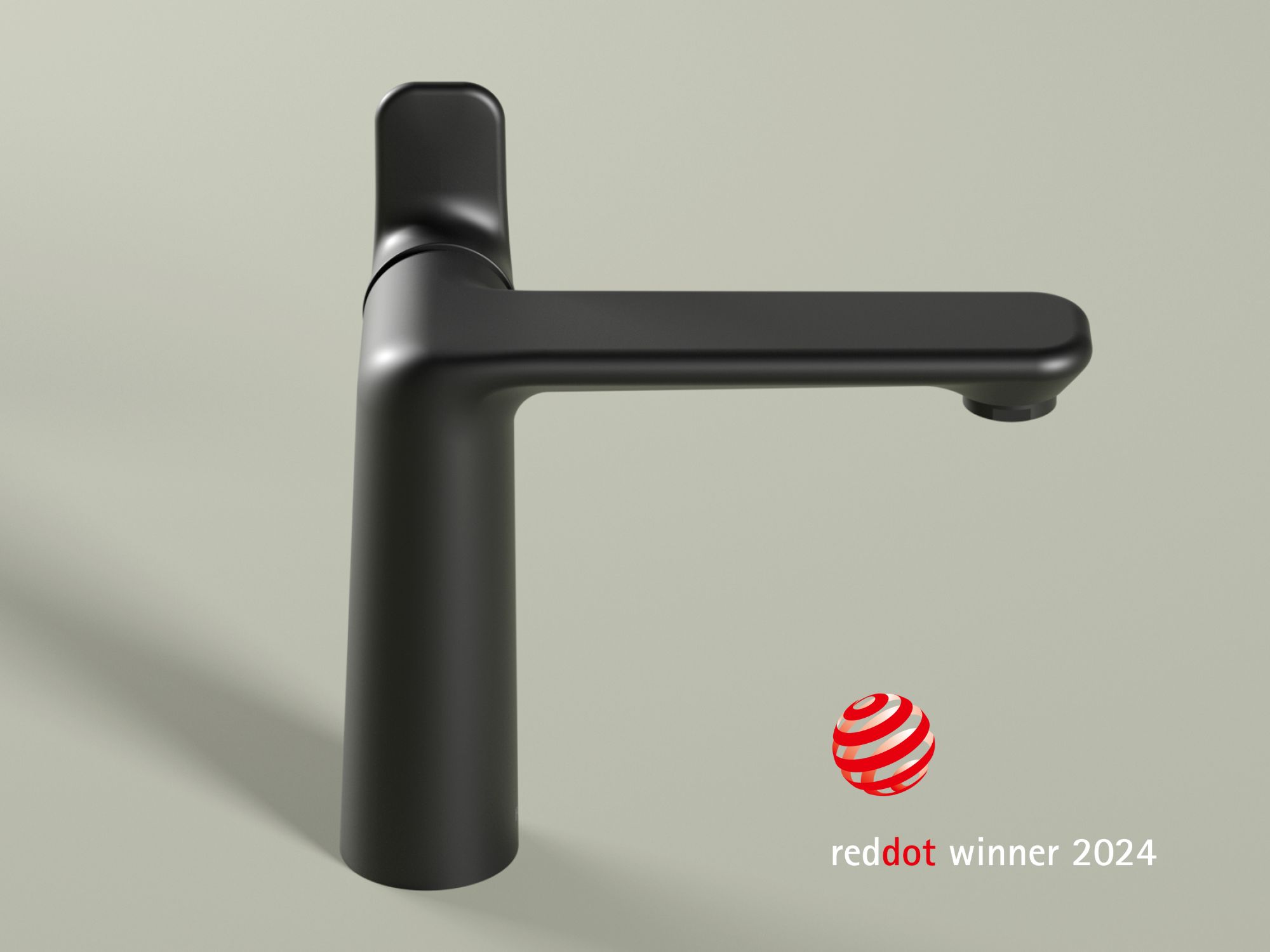 FOR Leano Armatur Schwarz matt und Logo reddot winner 2024