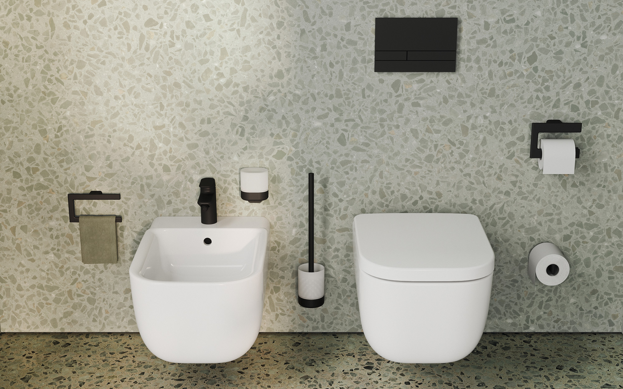 moderne Gestaltung WC Bereich mit Bidet Leano FOR Badwelt