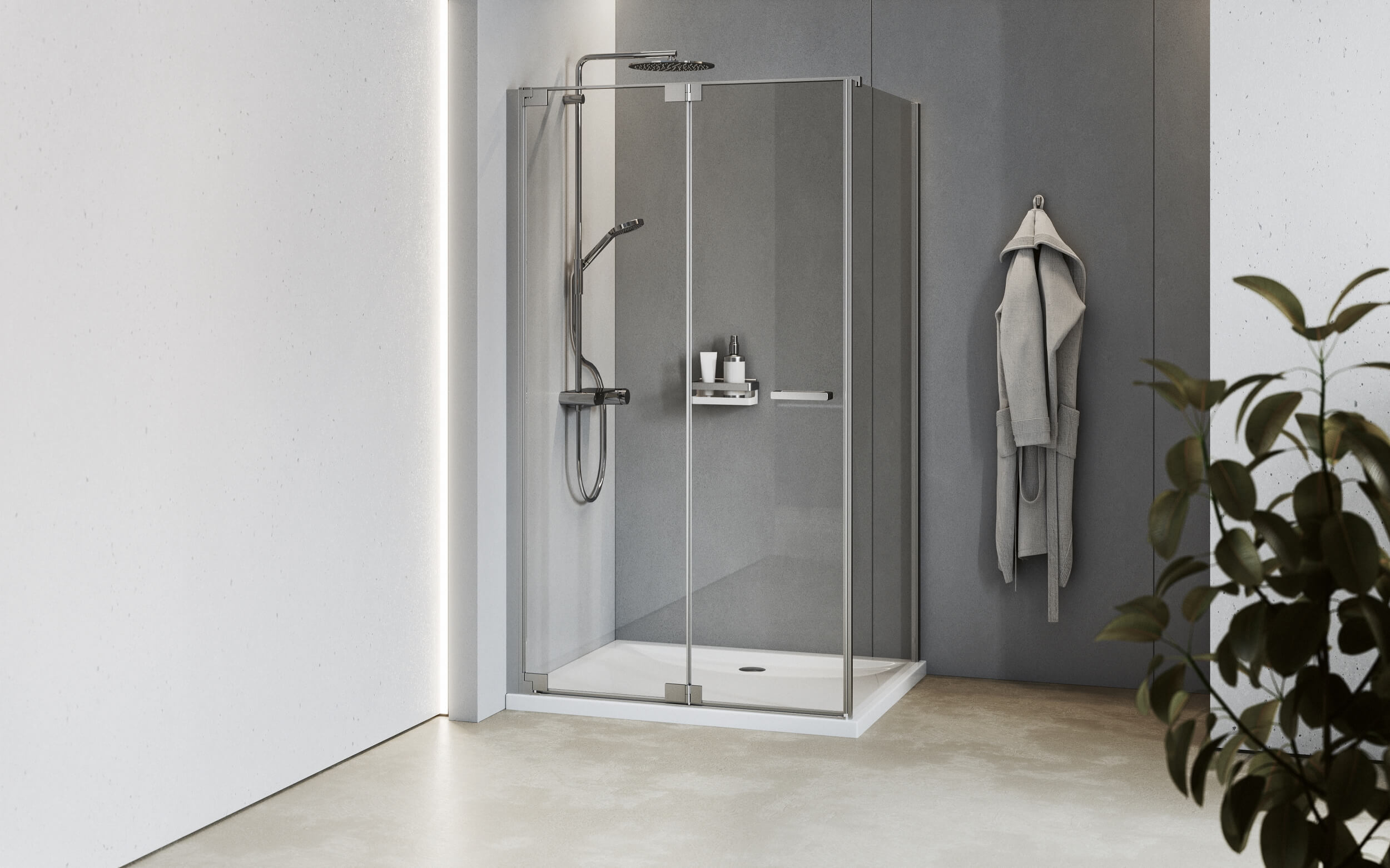 FOR Dusche Duschabtrennung Glas FOR MyStyle Duscharmaturen chrom