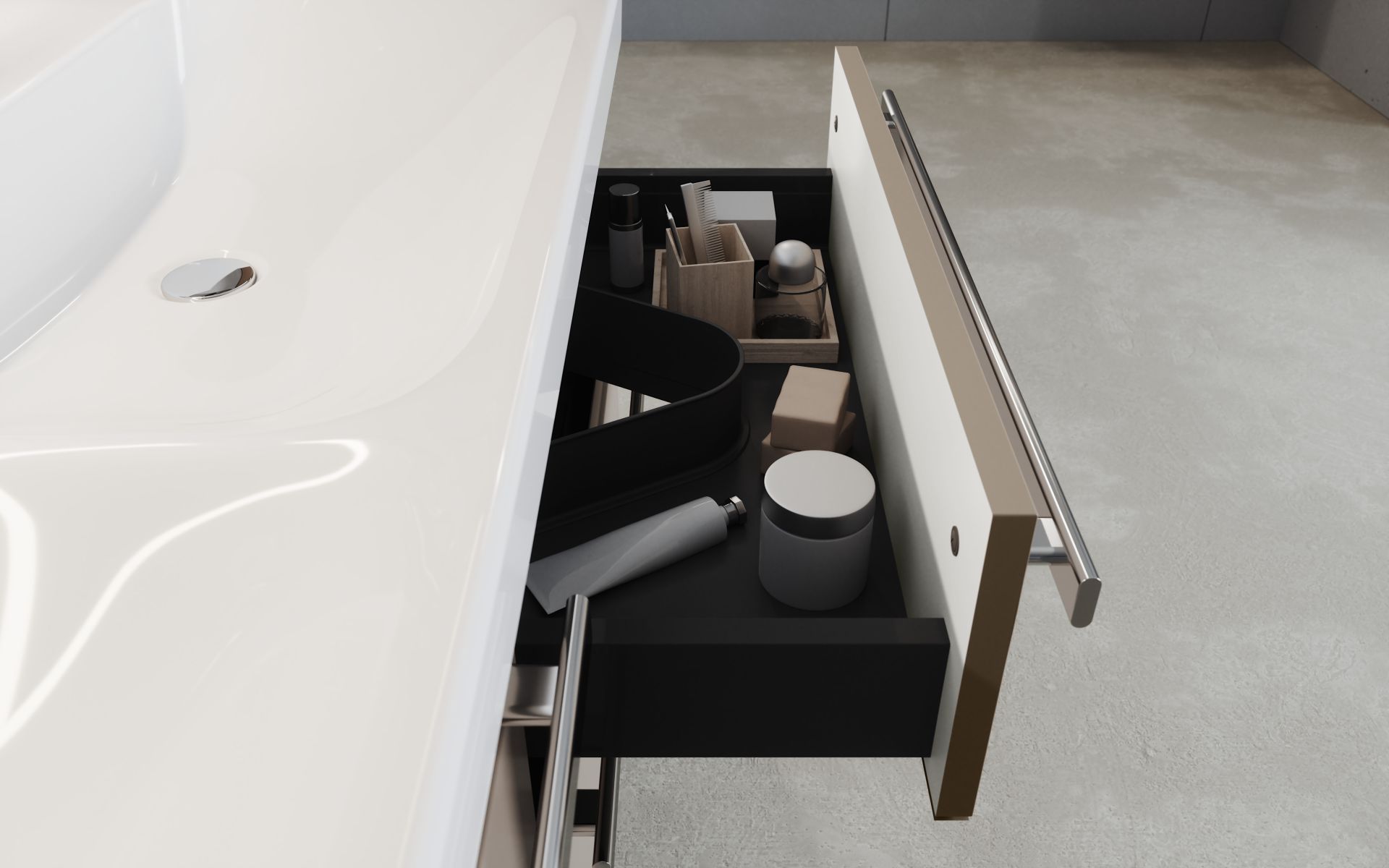 FOR MyStyle Waschtisch, Unterschrank Schublade geöffnet