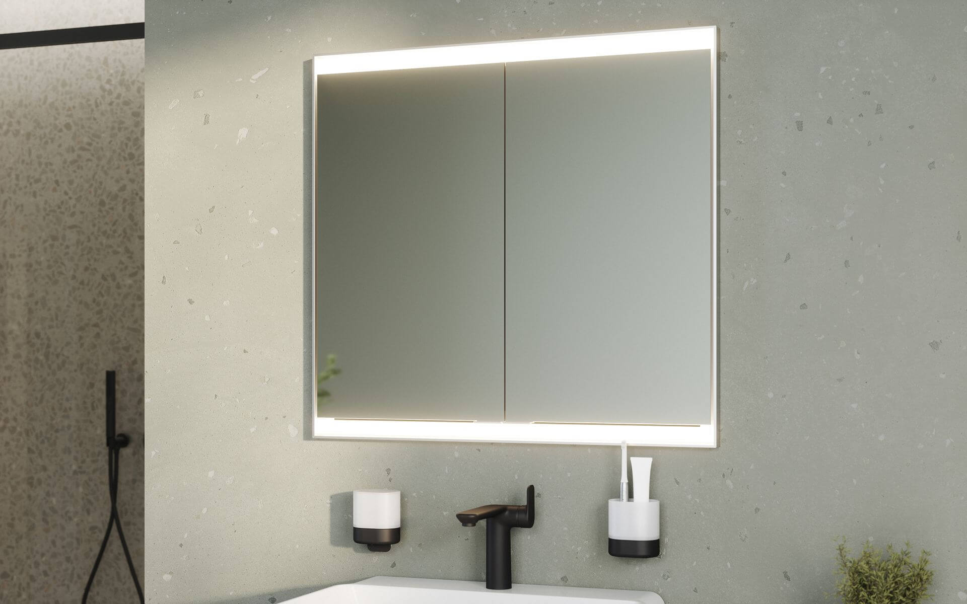 FOR Bathment LED-Lichtspiegel eckig im FOR Leano Bad