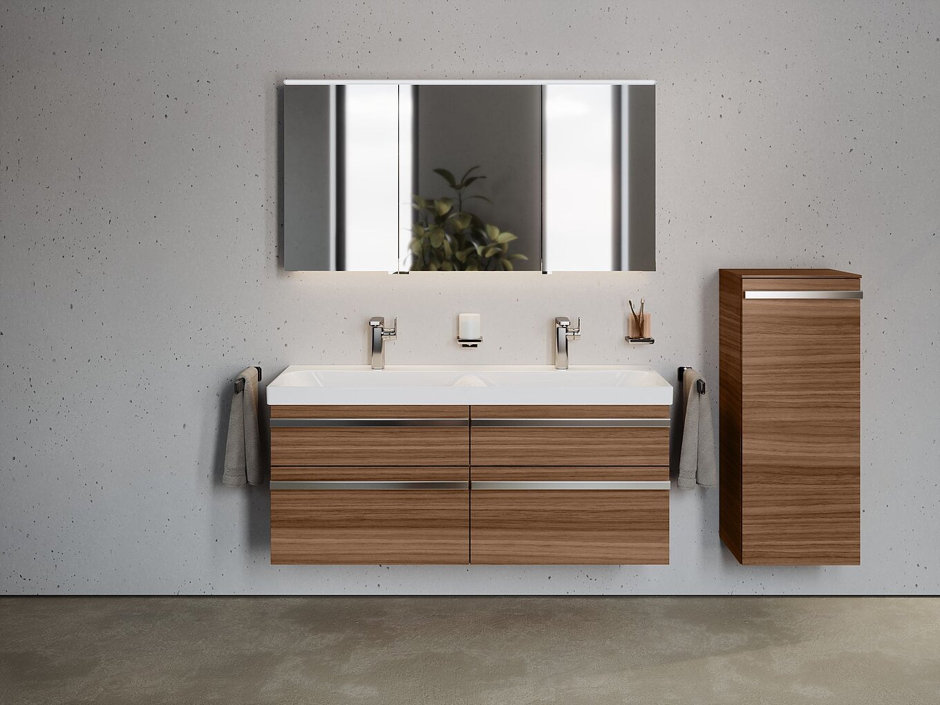 FOR MyStyle Waschtischanlage, Badmöbel Nussbraun