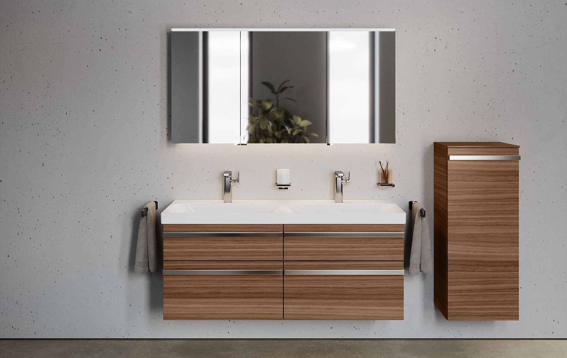 FOR MyStyle Waschtischanlage, Badmöbel Nussbraun