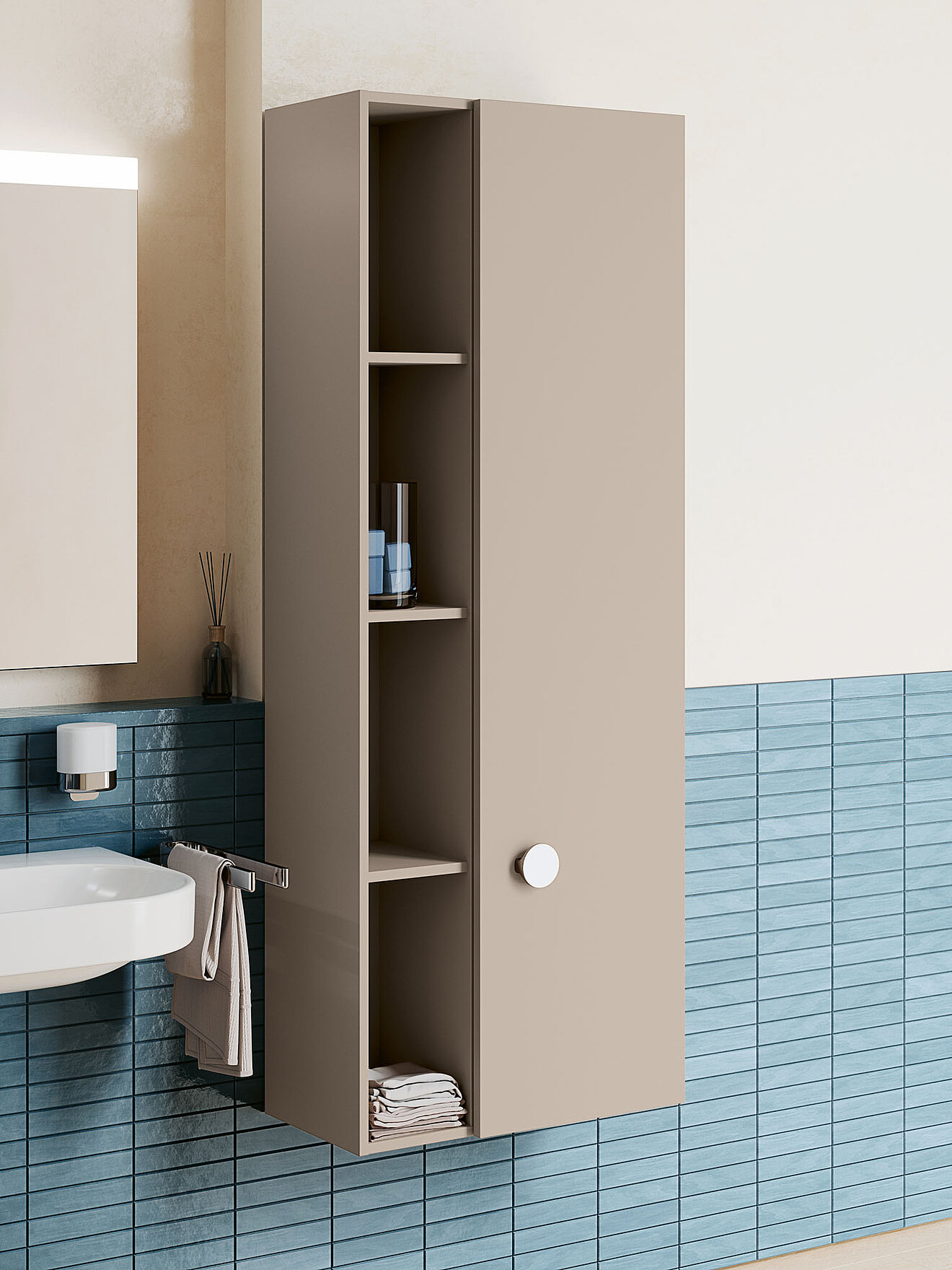 FOR Badmöbel Hochschrank Stauraum im FOR Tavona Bad