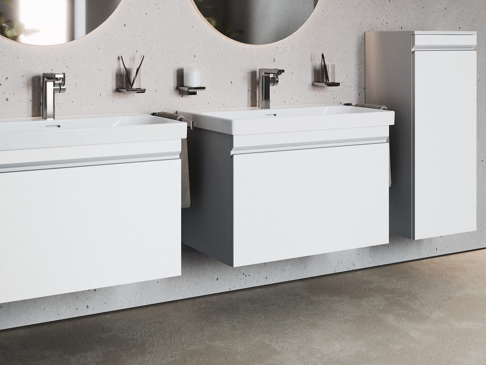 FOR MyStyle Waschtische Waschtischunterschrännke weiß Armaturen chrom