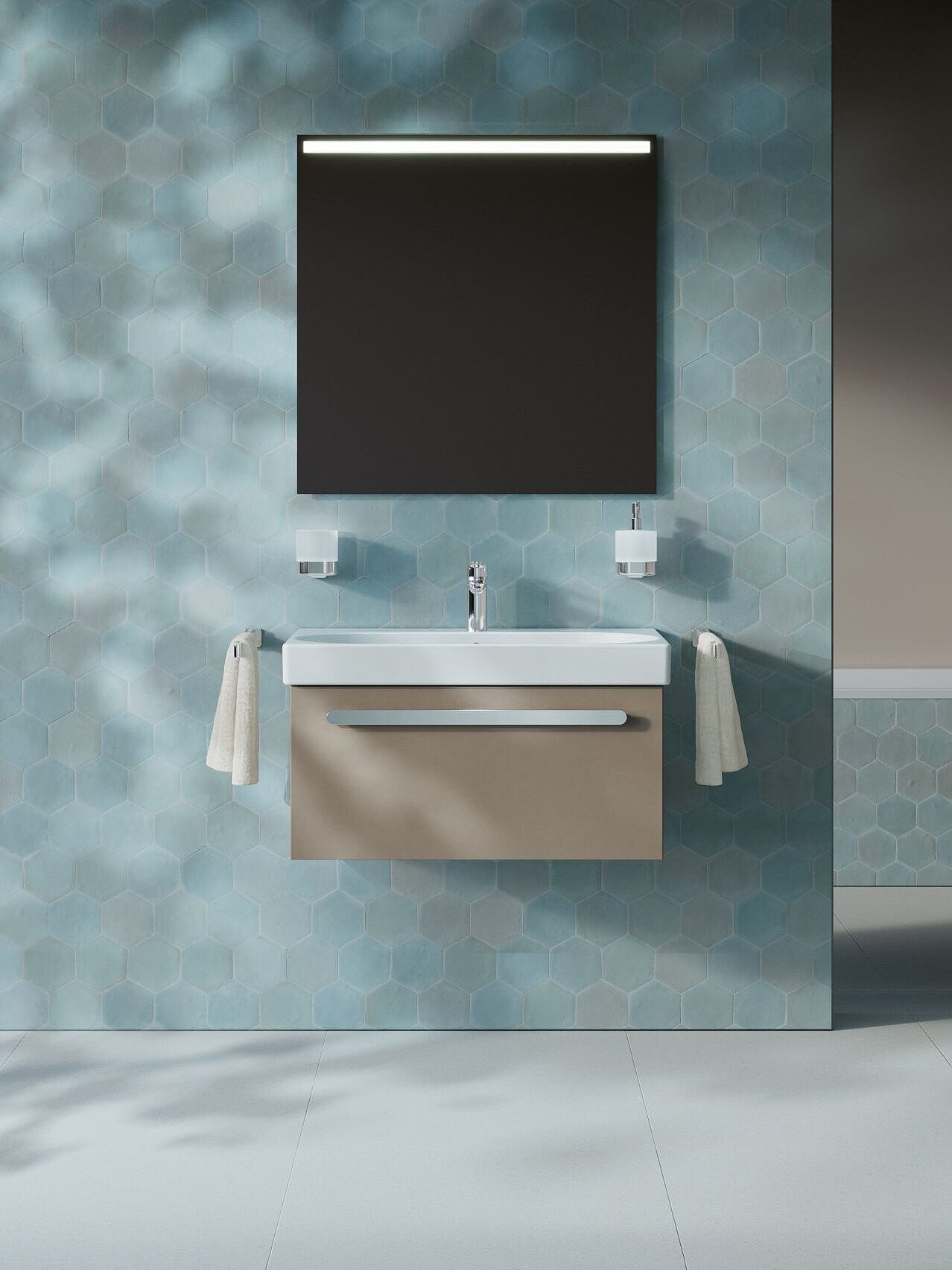 FOR Bathment Waschtischunterschrank mit 1 Auszug und FOR Tavona Waschtisch