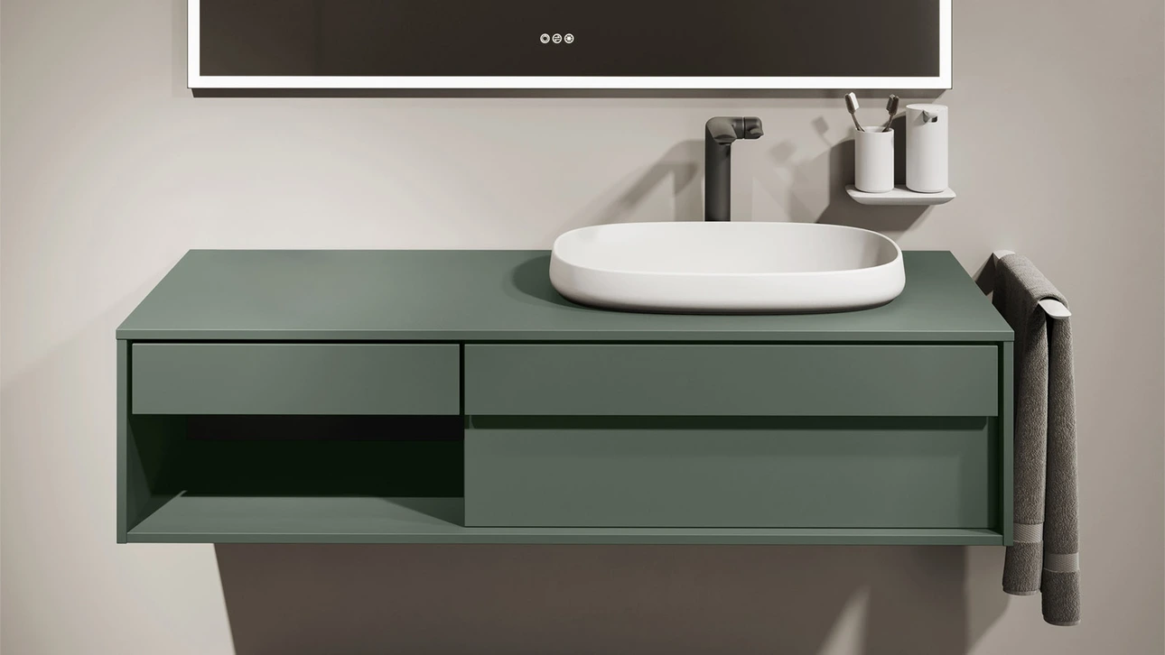 FOR Odivis Konsolenanlage Waschtischunterschrank Olivenhain matt