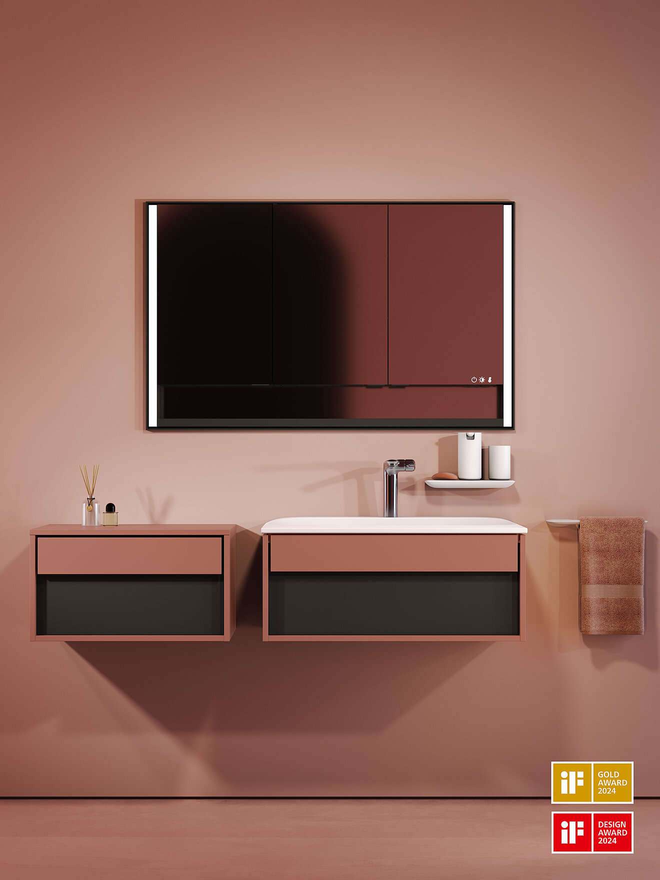 FOR Odivis Waschtischanlage Badmöbel bicolor Spiegelschrank Accessoires magnetisch IF award