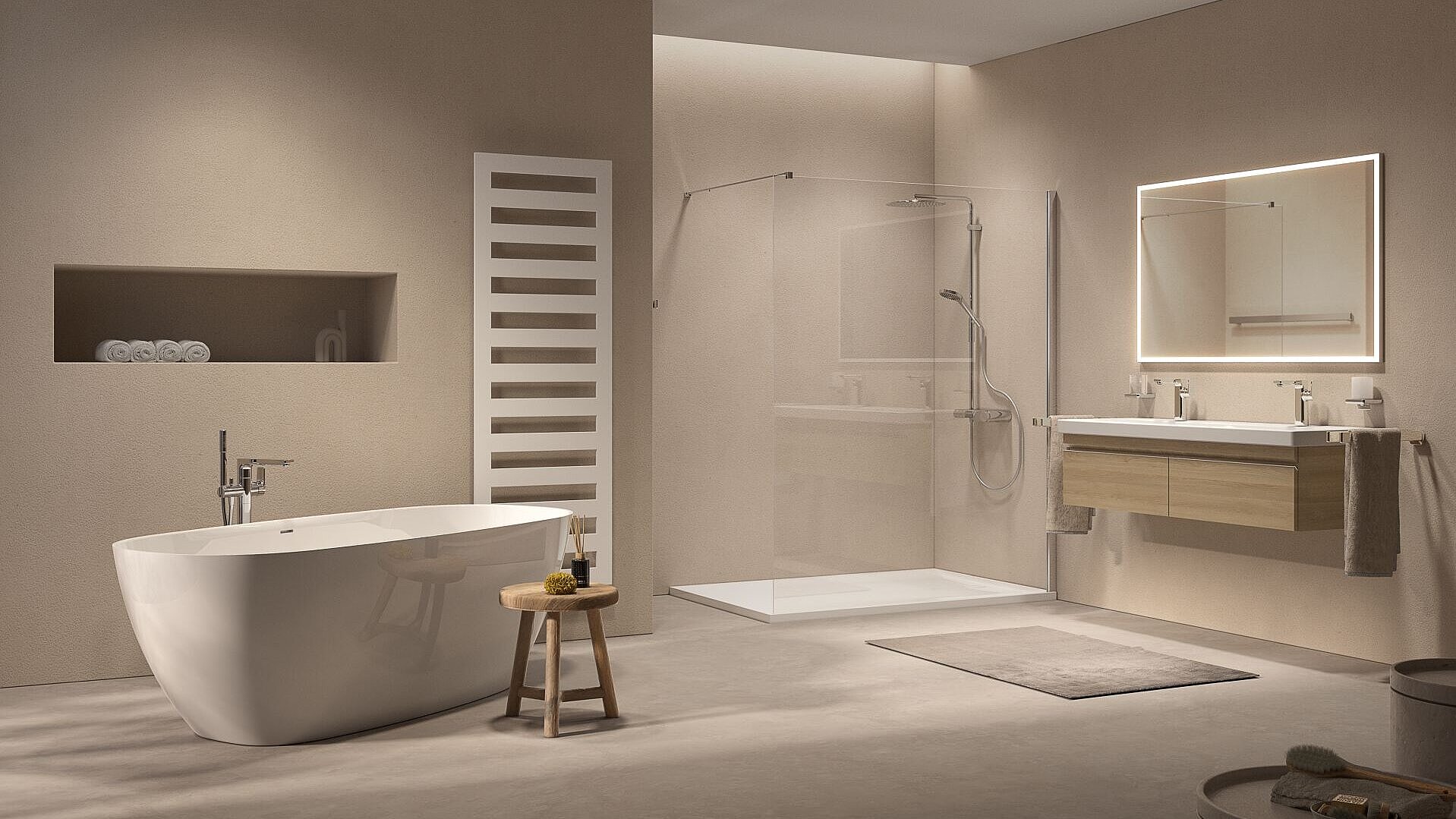FOR Bathment 4 freistehende Badewanne Mineralguss
