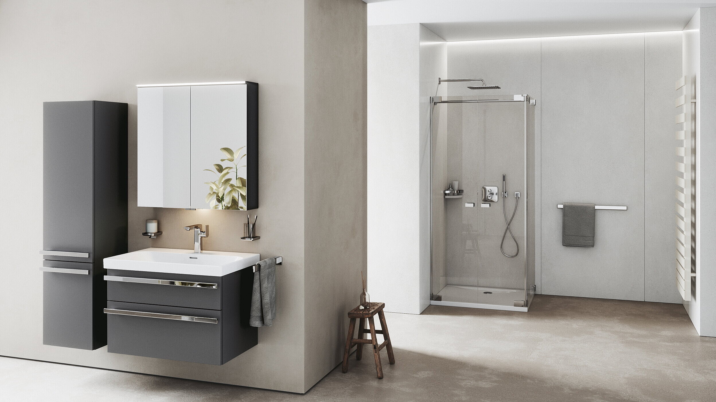 moderne Dusche mit Armatur FOR Badwelt