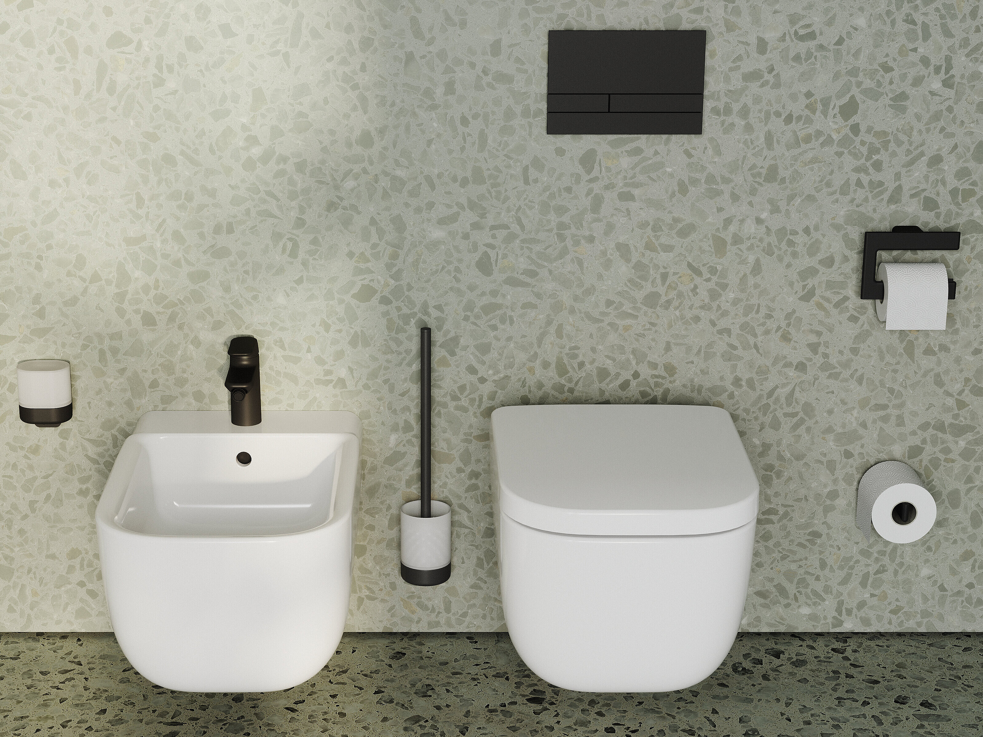FOR Leano WC, Bidet, Accessoires schwarz