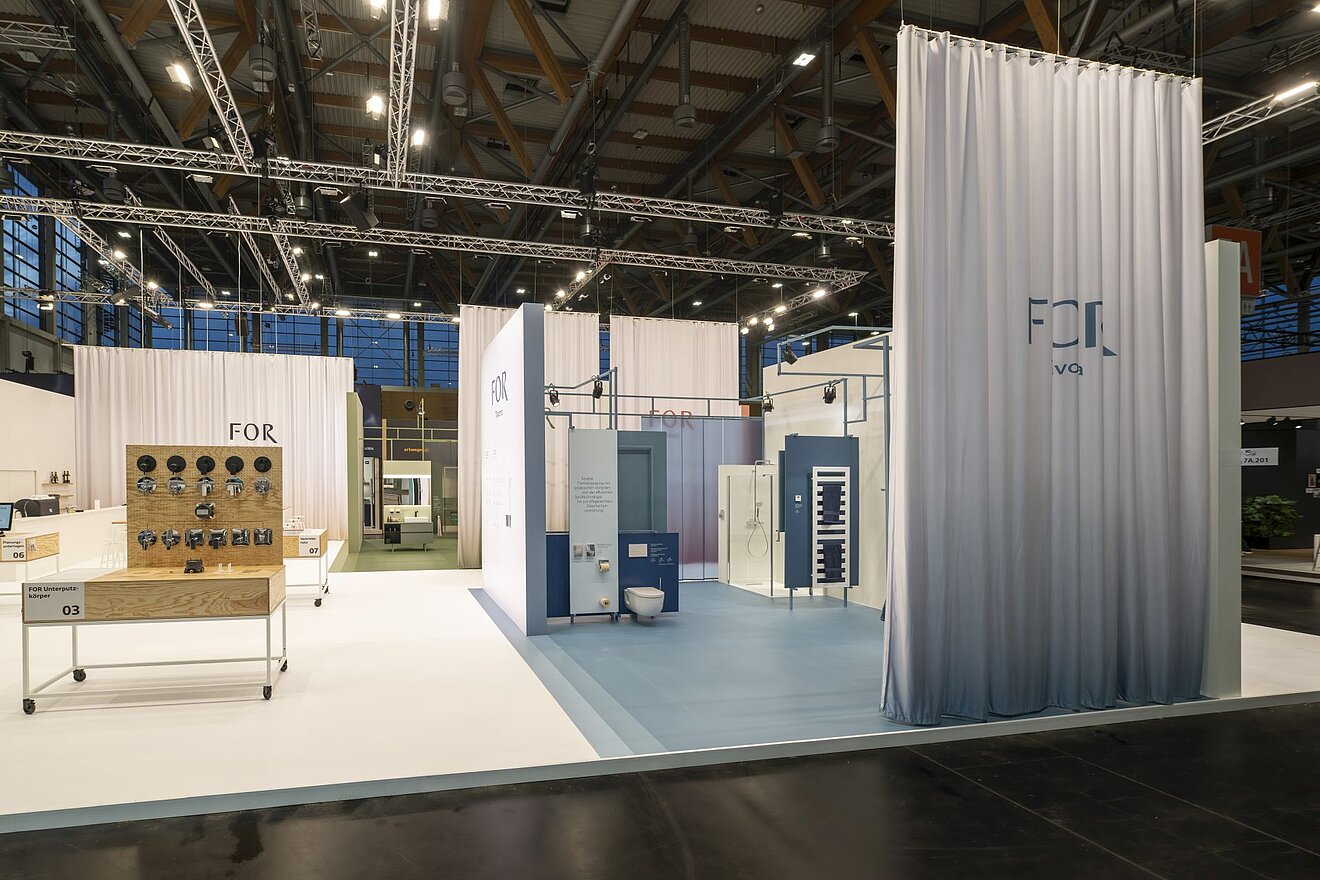 FOR Messestand IFH 2026, Unterputzkörper und Ausstellung FOR Tavona