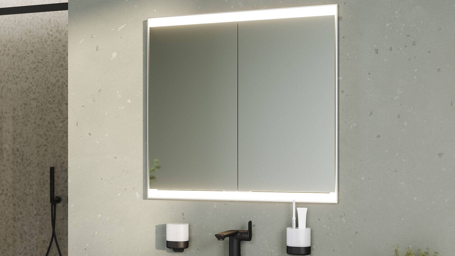 FOR Bathment LED-Lichtspiegel eckig im FOR Leano Bad