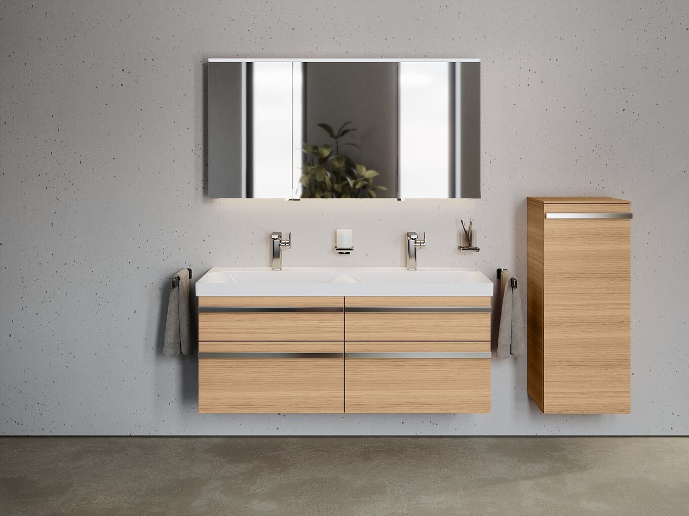 FOR MyStyle Waschtischanlage, Badmöbel Eiche natur