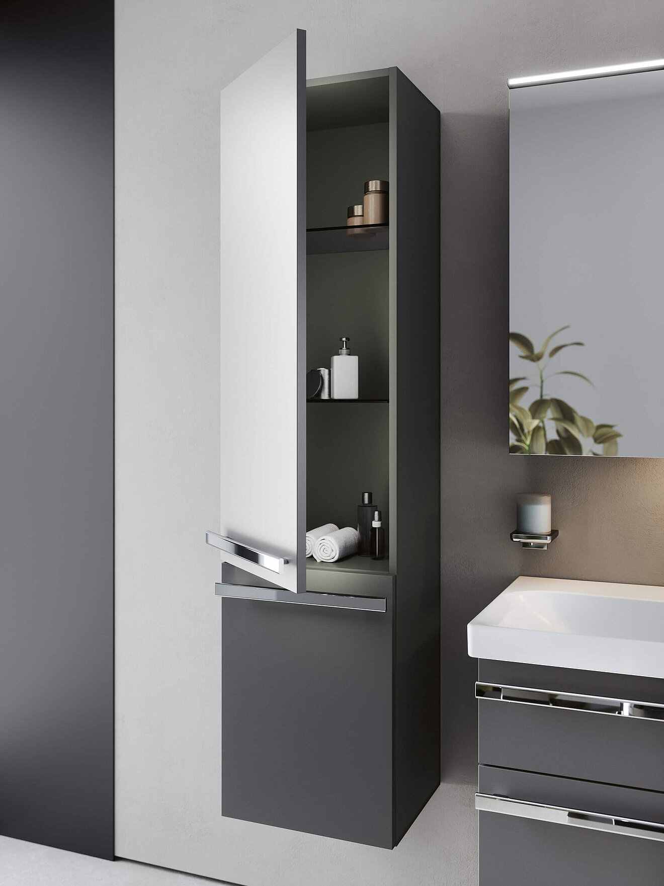 Badmöbel Seitenschrank hoch für das moderne Bad FOR Badwelt