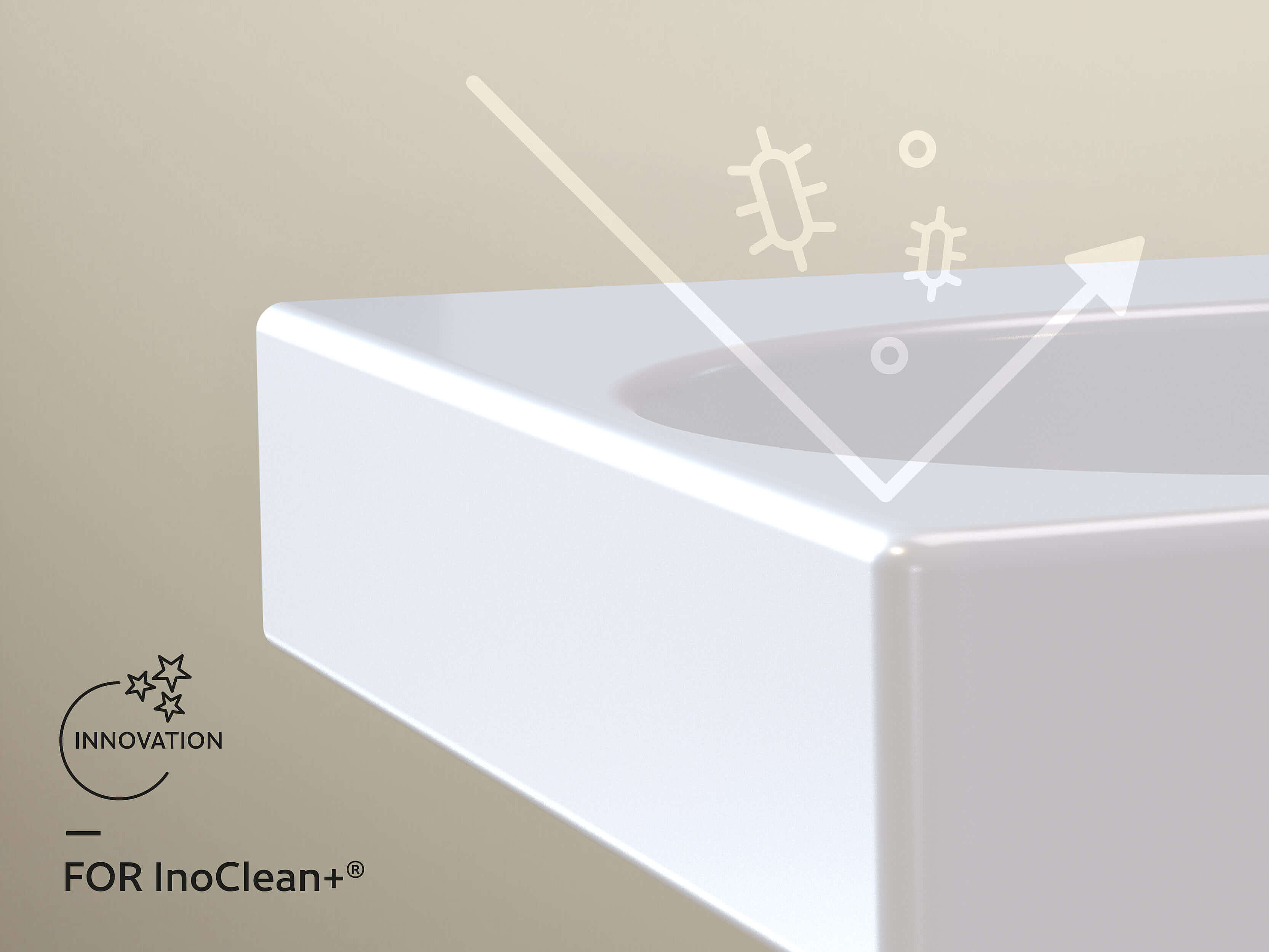 FOR InoClean+ Keramikbeschichtung Waschtisch symbolische Abstoßung Keime